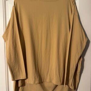 lululemon Back in Action athletica Tan Long Sleeve Top Size 12